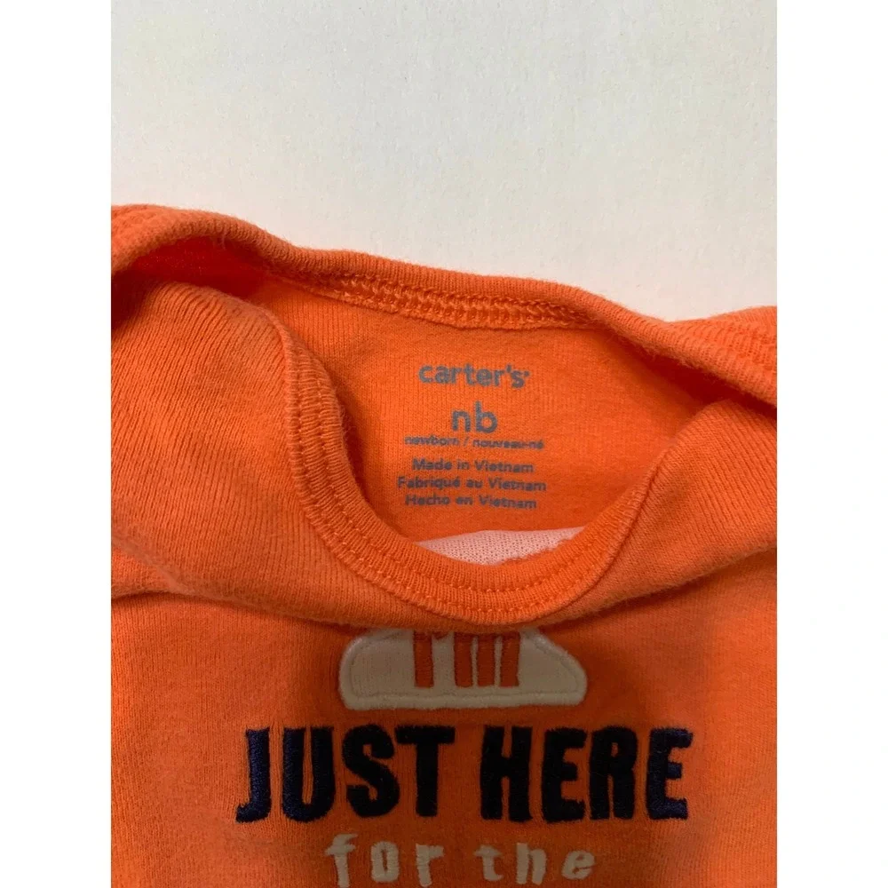 Carters Newborn Orange Thanksgiving Bodysuit Just Here For The Pie Long Sleeve